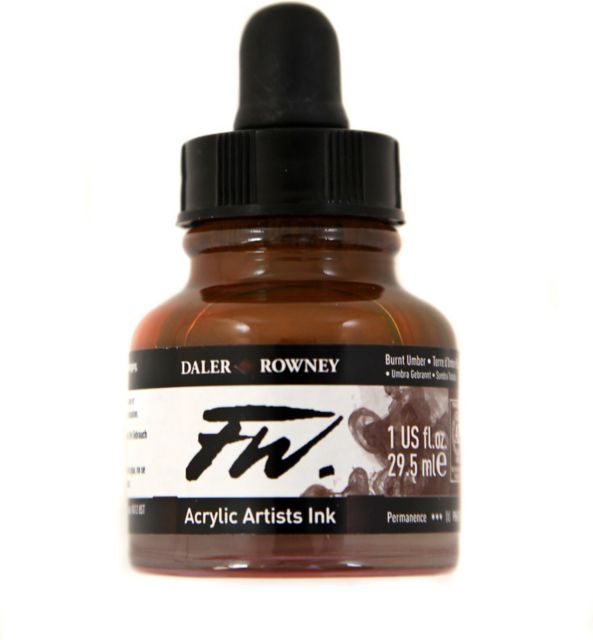 FW ACRYLIC INK 1OZ BURNT UMBER